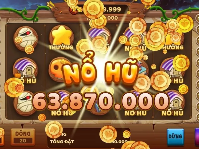 Máy đánh bạc với tiền xu, biểu tượng jackpot và logo kubet 88
